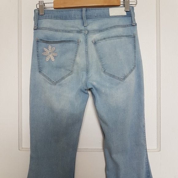 Hollister Boho Embroidered High Rise Vintage Flare Light Wash Denim Jeans Sz 26 - Picture 7 of 15